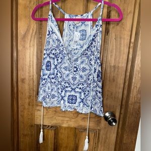 Blue and white tank top from Pac Sun